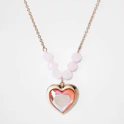 Girls' Heart Locket Beaded Necklace - Cat & Jack