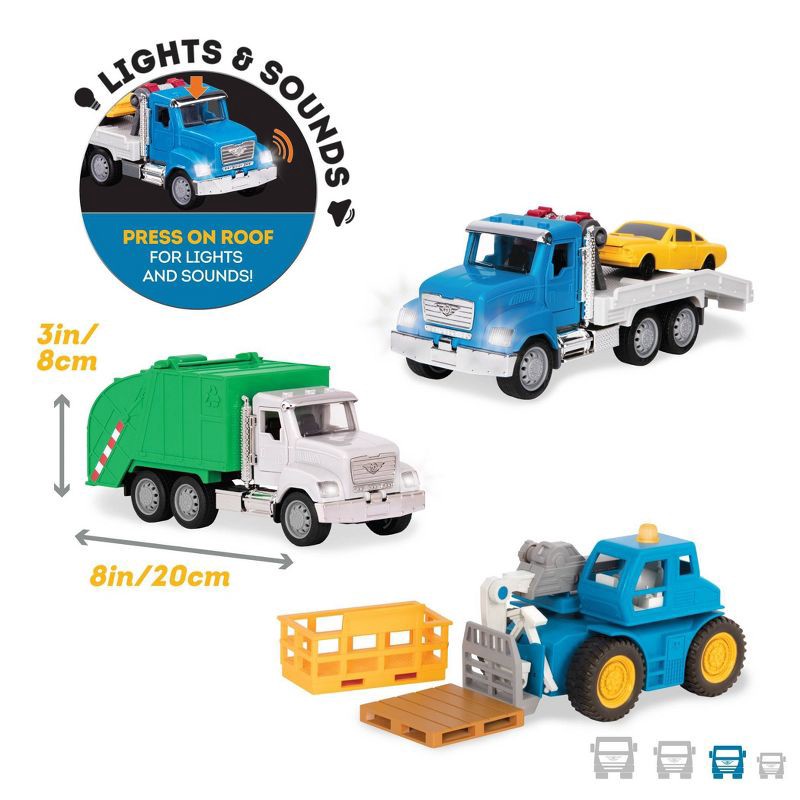 slide 3 of 10, DRIVEN by Battat – Small Toy City Vehicle Set – Micro Urban Worker Fleet - 3 pk, 3 ct