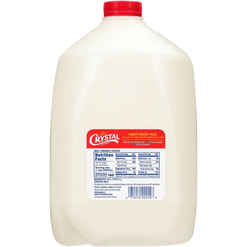 slide 2 of 3, Crystal Creamery Whole Milk - 1gal, 1 gal