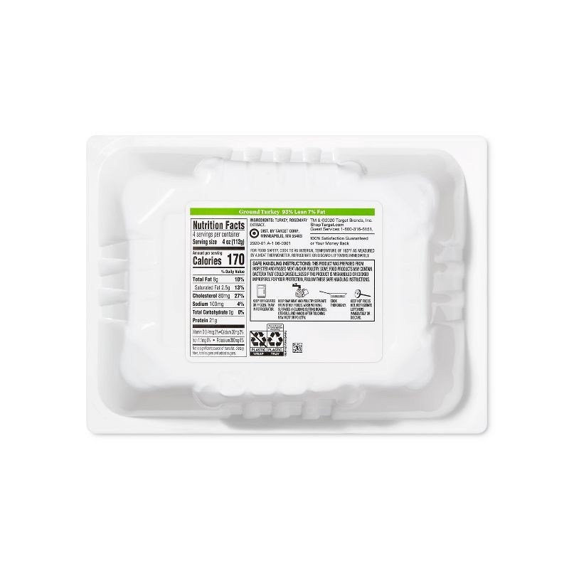 slide 3 of 3, 93/7 All Natural Ground Turkey - 1lb - Good & Gather™, 1 lb