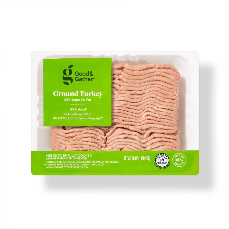 slide 1 of 3, 93/7 All Natural Ground Turkey - 1lb - Good & Gather™, 1 lb