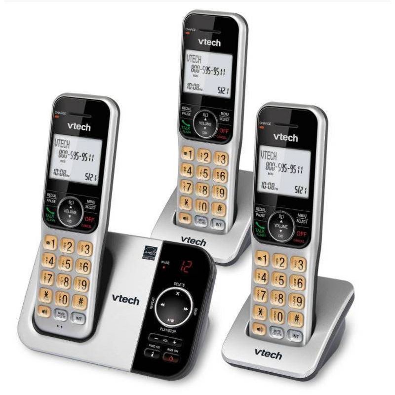 slide 2 of 5, V-Tech VTech DECT 6.0 Expandable Cordless Phone with Answering Machine - 3 Handsets (CS5329-3), 1 ct