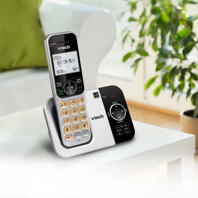 slide 4 of 5, V-Tech VTech DECT 6.0 Expandable Cordless Phone with Answering Machine - 3 Handsets (CS5329-3), 1 ct