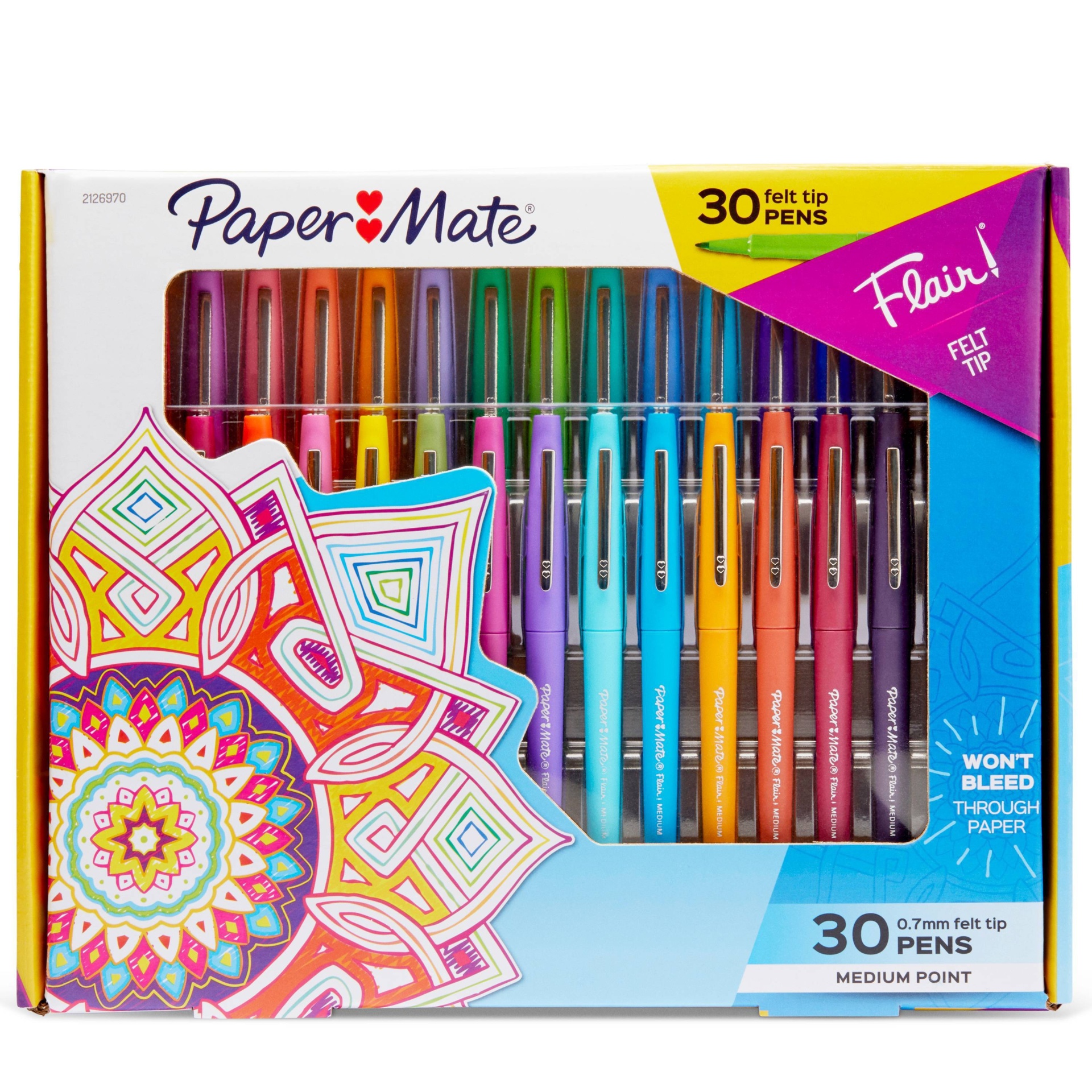 slide 1 of 8, Paper Mate PaperMate Flair! Felt Tip Pens Medium, 30 ct