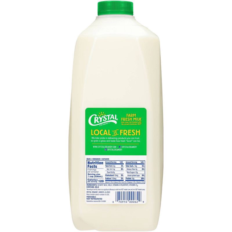 slide 2 of 3, Crystal Creamery 1% Milk - 0.5gal, 1/2 gal