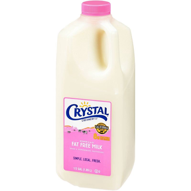 slide 3 of 3, Crystal Creamery Skim Milk - 0.5gal, 1/2 gal