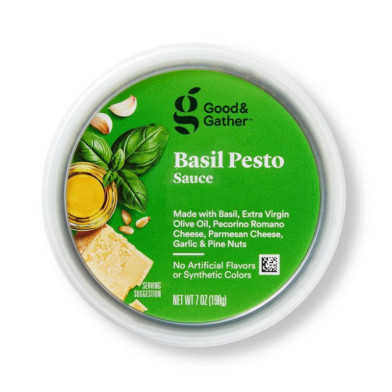 slide 1 of 4, Basil Pesto Sauce - 7oz - Good & Gather™, 7 oz