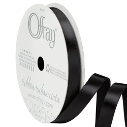 Offray 3/8" Satin Black Ribbon