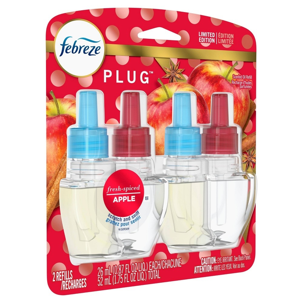 slide 3 of 4, Febreze Odor-Eliminating Plug Air Freshener Refills - Fresh Spiced Apple, 2 ct