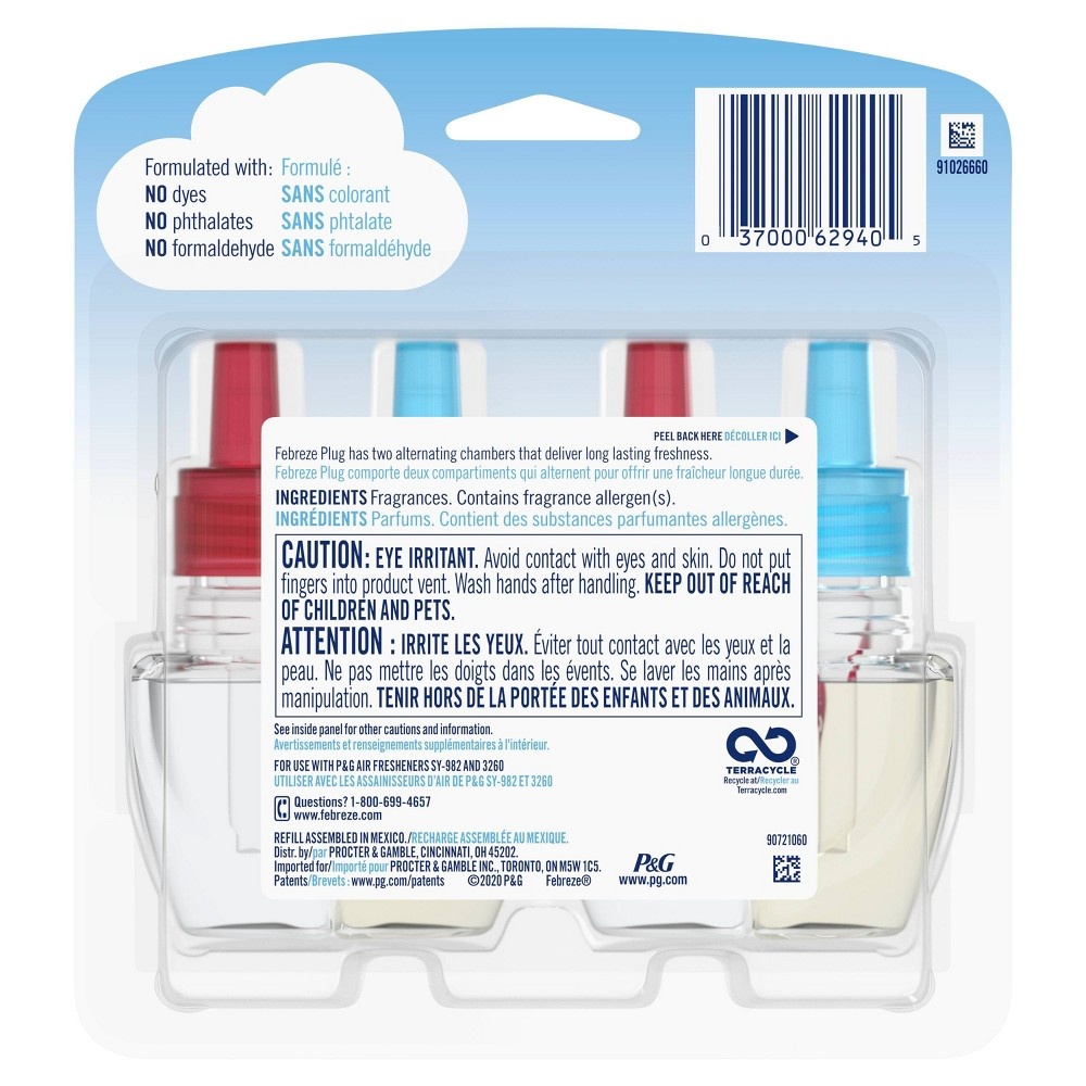 slide 4 of 4, Febreze Odor-Eliminating Plug Air Freshener Refills - Fresh Twist Cranberry, 2 ct