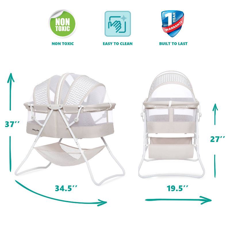 slide 4 of 6, Dream On Me Karley Bassinet - Gray, 1 ct