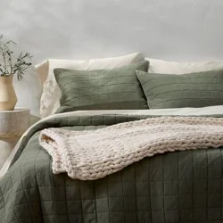 50"x70" 12lbs Solid Knit Weighted Blanket Natural - Casaluna™