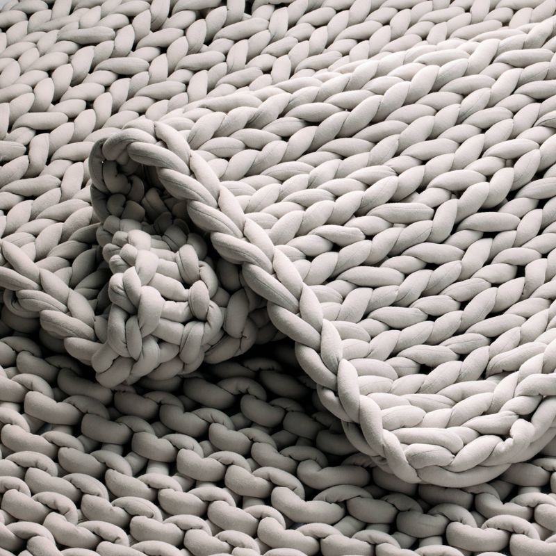 slide 3 of 5, 50"x70" 12lbs Solid Knit Weighted Blanket Dark Gray - Casaluna™: Adult Sweater Knit, OEKO-TEX Certified, 12 lb