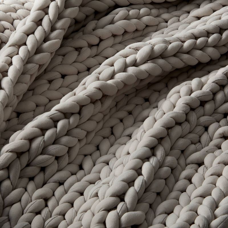 slide 4 of 5, 50"x70" 12lbs Solid Knit Weighted Blanket Dark Gray - Casaluna™: Adult Sweater Knit, OEKO-TEX Certified, 12 lb