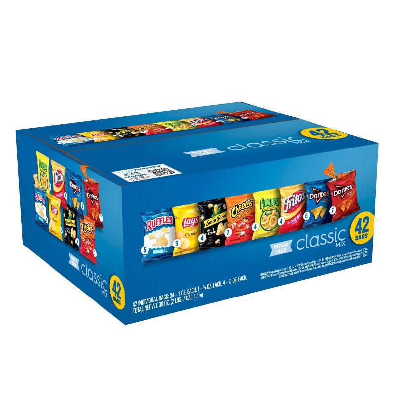 slide 7 of 9, Frito-Lay Snacks Classic Mix Mega Size Variety Pack - 42ct, 42 ct