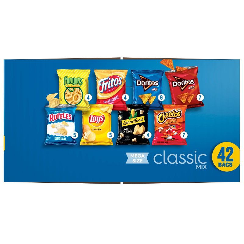 slide 9 of 9, Frito-Lay Snacks Classic Mix Mega Size Variety Pack - 42ct, 42 ct