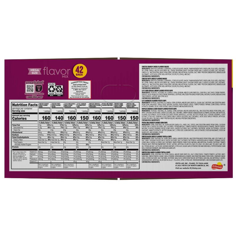 slide 7 of 8, Frito-Lay Variety Pack Flavor Mix - 42ct, 42 ct