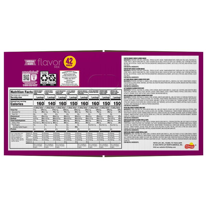 slide 7 of 8, Frito-Lay Snacks Flavor Mix Mega Size Variety Pack - 42ct, 42 ct