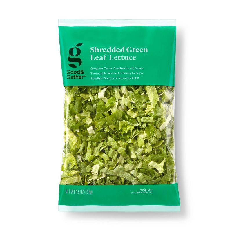 slide 1 of 4, Shredded Green Leaf Lettuce - 4.5oz - Good & Gather™, 4.5 oz