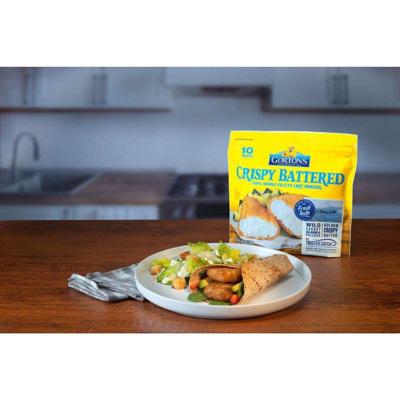 slide 3 of 6, Gorton's Crispy Battered Fish Fillets - Frozen - 19oz/10ct, 10 ct; 19 oz