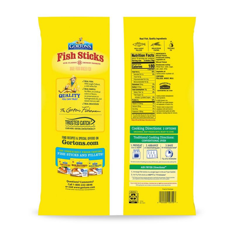 slide 2 of 7, Gorton's Crunchy Breaded Fish Sticks Club Pack - Frozen - 51oz, 51 oz