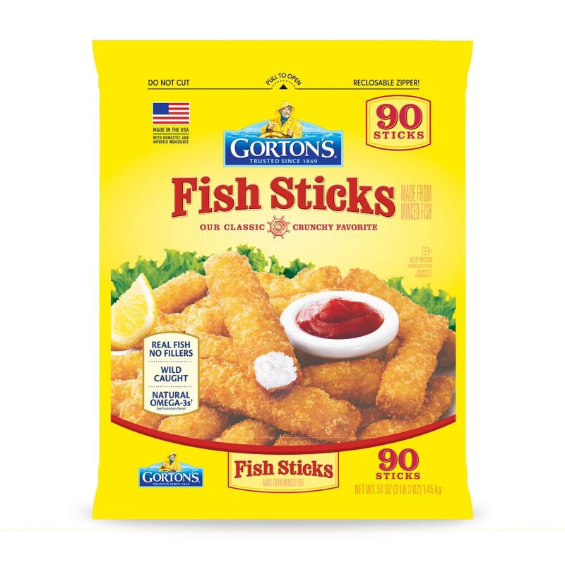 slide 1 of 7, Gorton's Crunchy Breaded Fish Sticks Club Pack - Frozen - 51oz, 51 oz