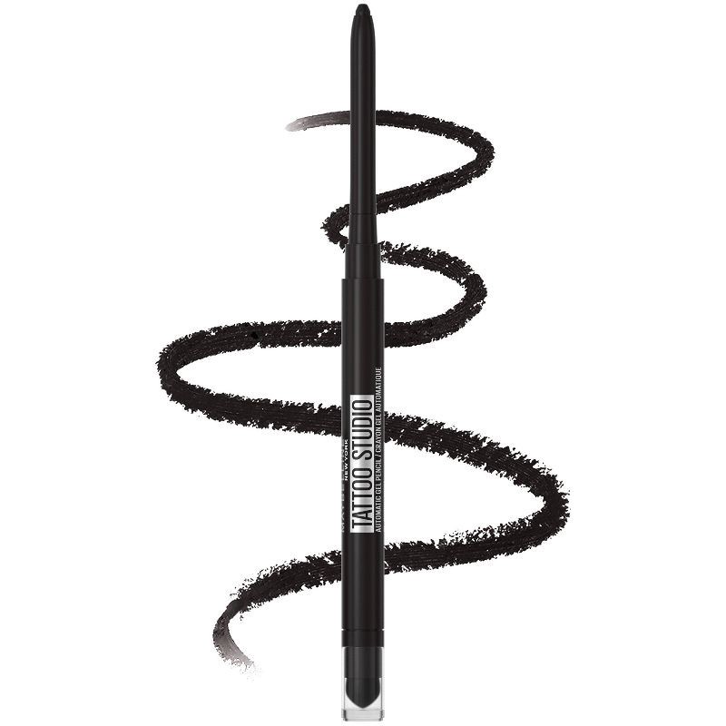 slide 2 of 9, Maybelline Tattoo Studio Automatic Gel Pencil Waterproof Eyeliner - 10 Pitch Black - 0.01oz, 0.01 oz