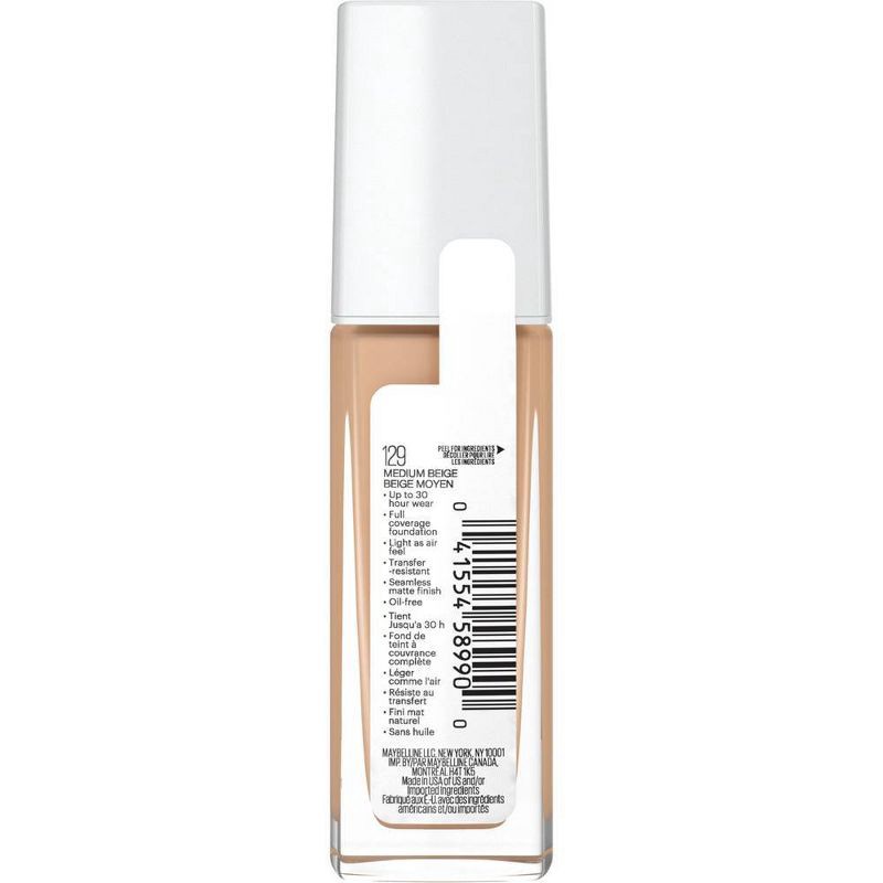 slide 5 of 8, Maybelline Super Stay Full Coverage Liquid Foundation - 129 Medium Beige - 1 fl oz, 1 fl oz