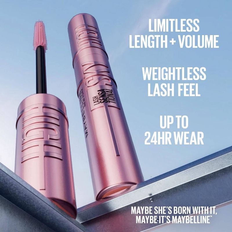 slide 4 of 10, Maybelline Lash Sensational Sky High Lengthening Mascara - Washable Blackest Black - 0.24 fl oz, 0.24 fl oz