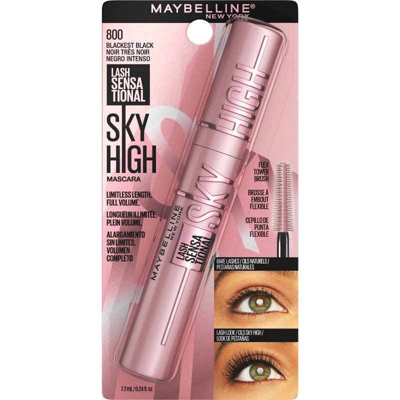 slide 10 of 10, Maybelline Lash Sensational Sky High Lengthening Mascara - Washable Blackest Black - 0.24 fl oz, 0.24 fl oz