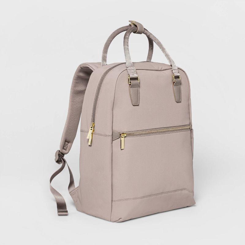 slide 1 of 5, Signature 16" Commuter Backpack Taupe - Open Story™, 1 ct