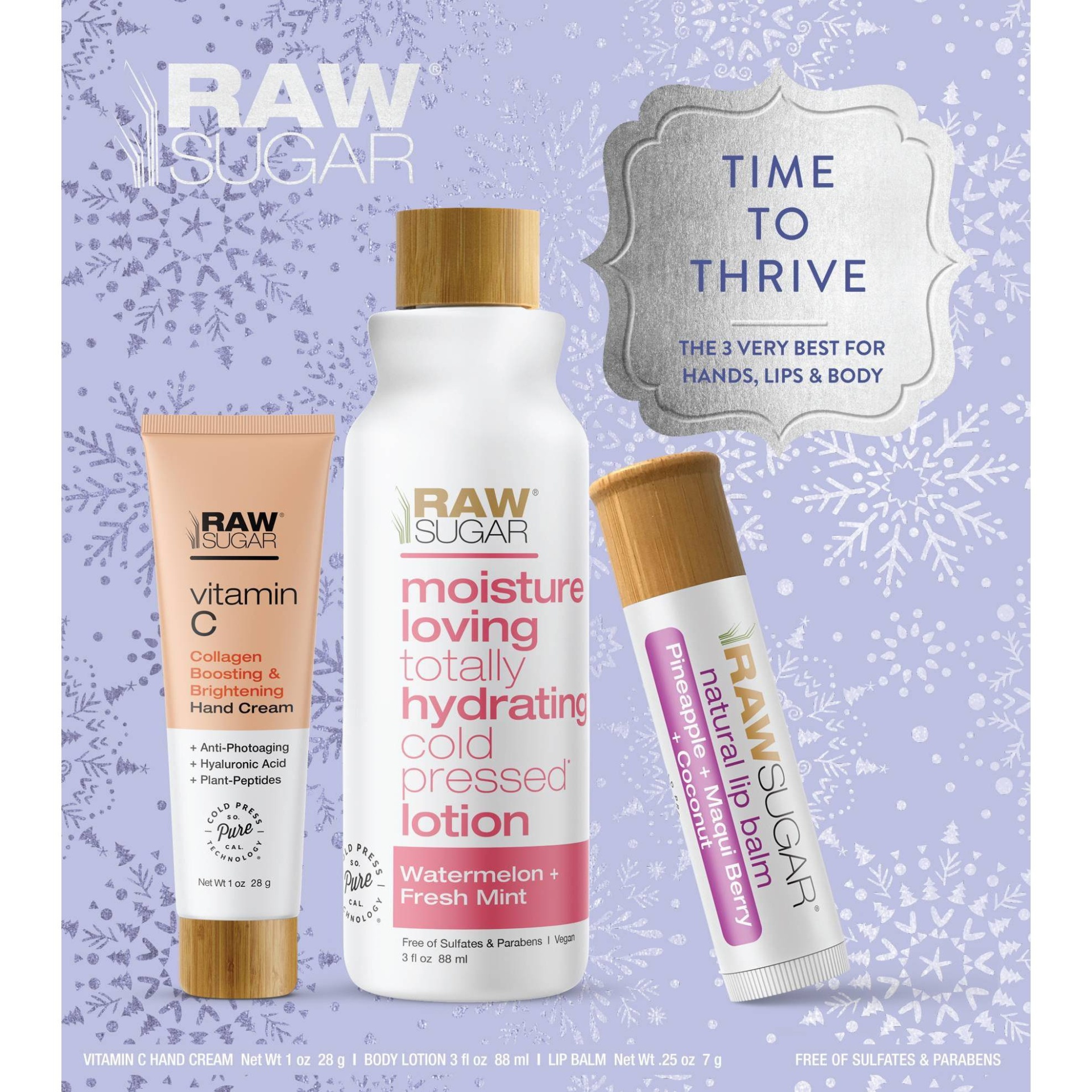 slide 1 of 2, Raw Sugar Time To Thrive Gift Set, 3 ct