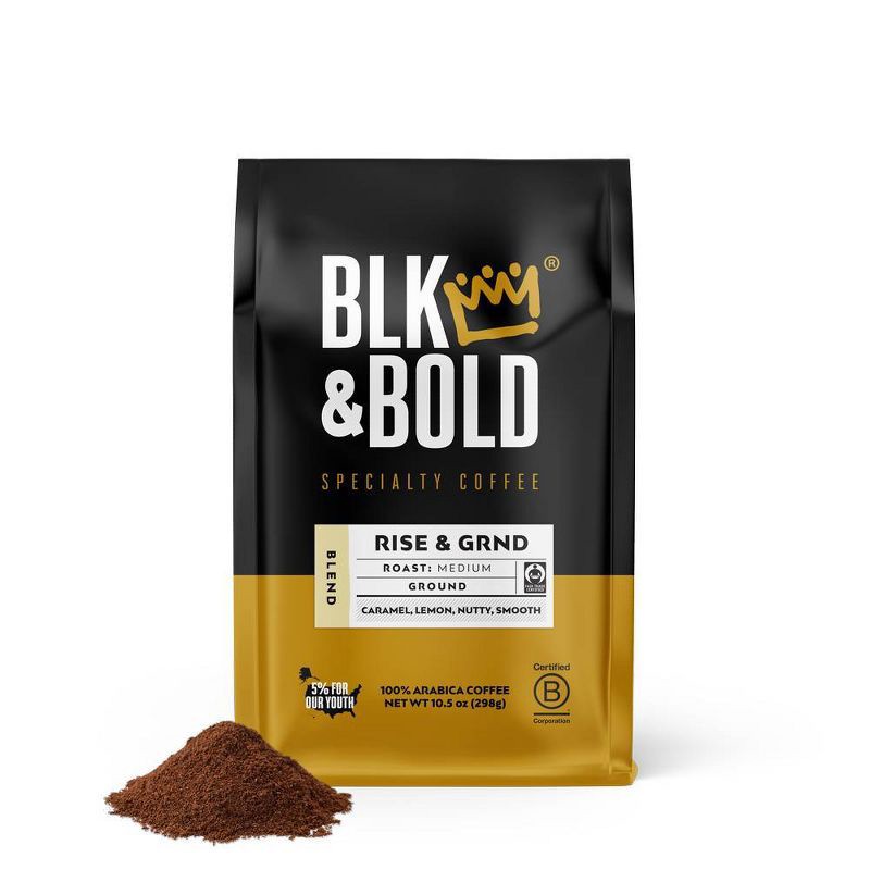 slide 2 of 5, BLK & Bold Specialty Beverages BLK & Bold Rise & GRND Blend, Medium Roast Ground Coffee - 10.5oz, 10.5 oz