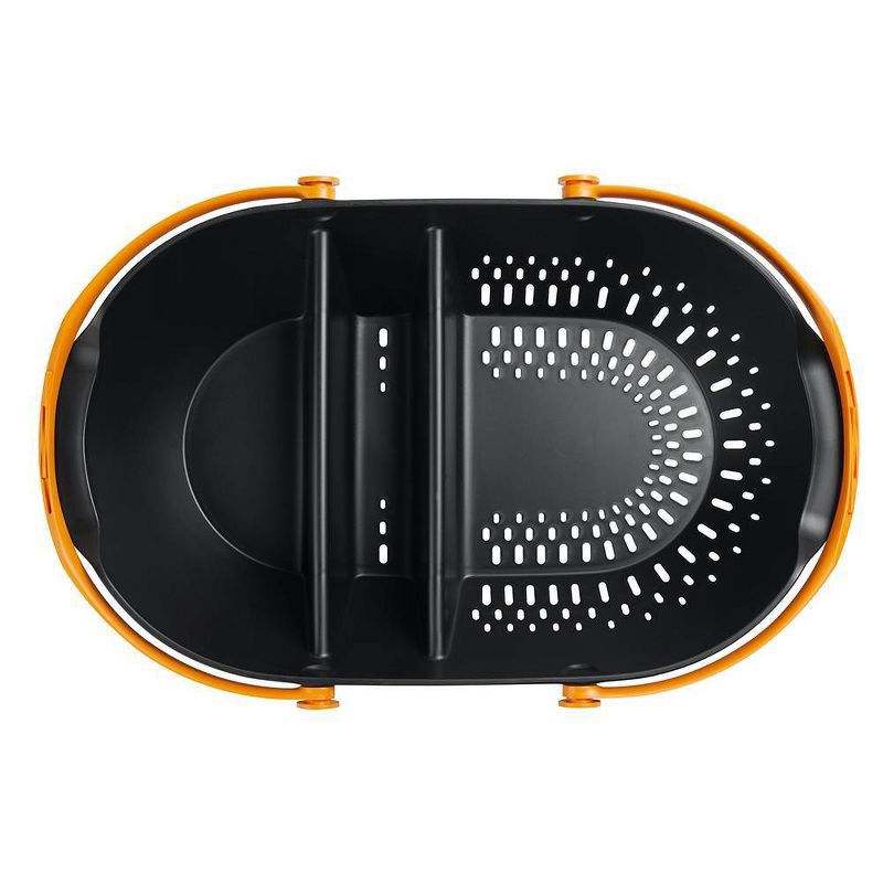 slide 4 of 4, Fiskars Harvesting Basket: Ergonomic Garden Produce & Tool Carrier, Colander Side, Plastic, Black, 1 ct