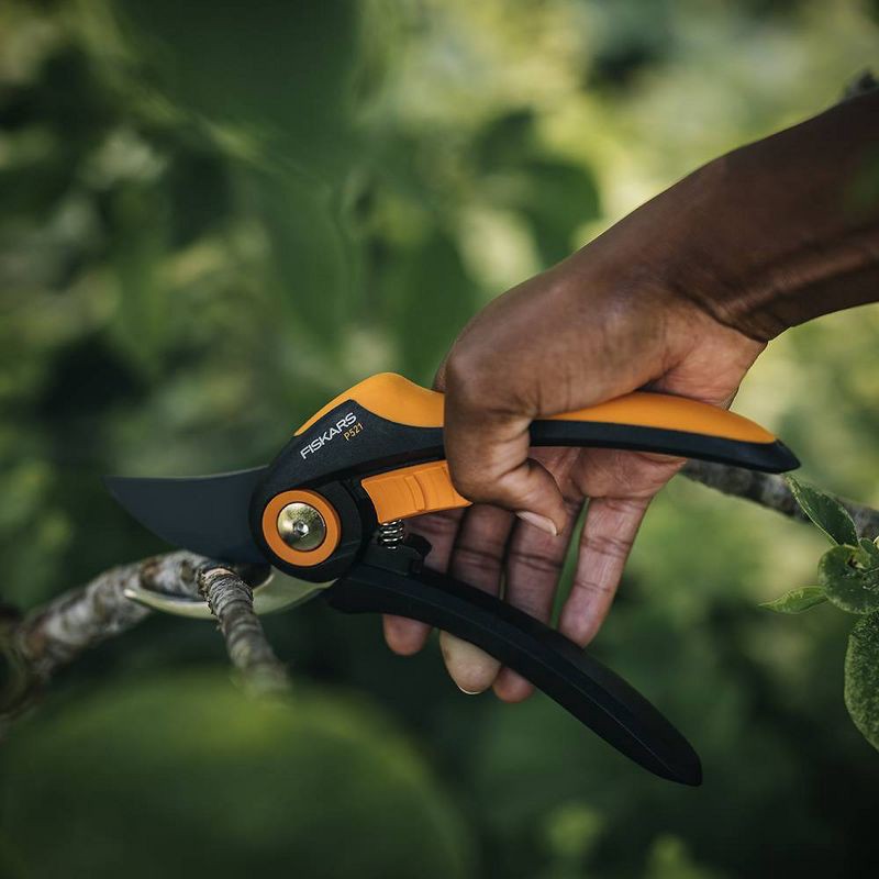 slide 2 of 3, Fiskars P521 Bypass Ergo Pruner: Durable Garden Shears, Steel Blade, Hand Pruning Tool, 10.5" Height, 1 ct