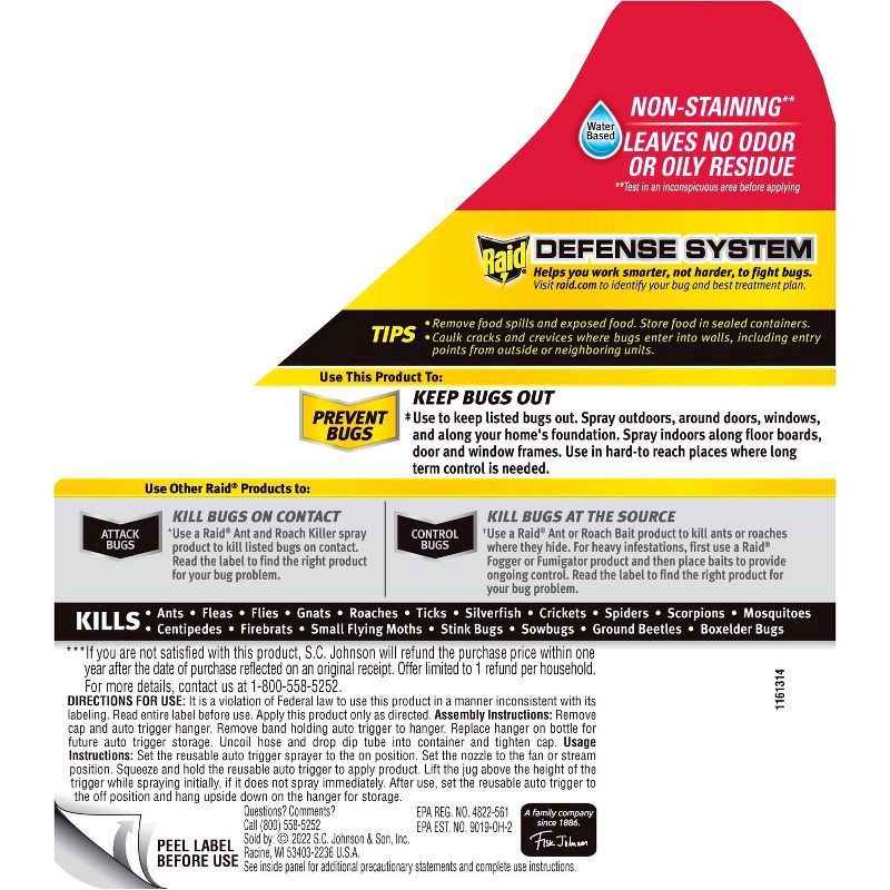 slide 12 of 14, Raid Bug Killer Perimeter Protection Spray - 128 fl oz, 128 fl oz