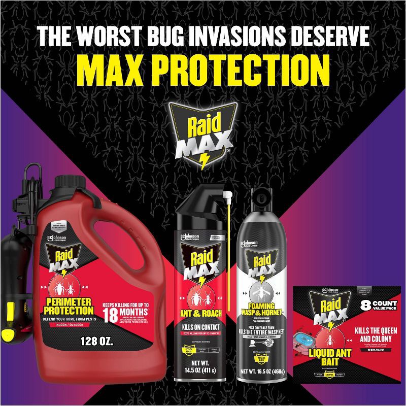 slide 11 of 14, Raid Bug Killer Perimeter Protection Spray - 128 fl oz, 128 fl oz