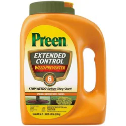 Preen Extended Control Weed Preventer Herbicide - 4.93lbs: Lawn Care, Granular Formula, 805 sq ft Coverage