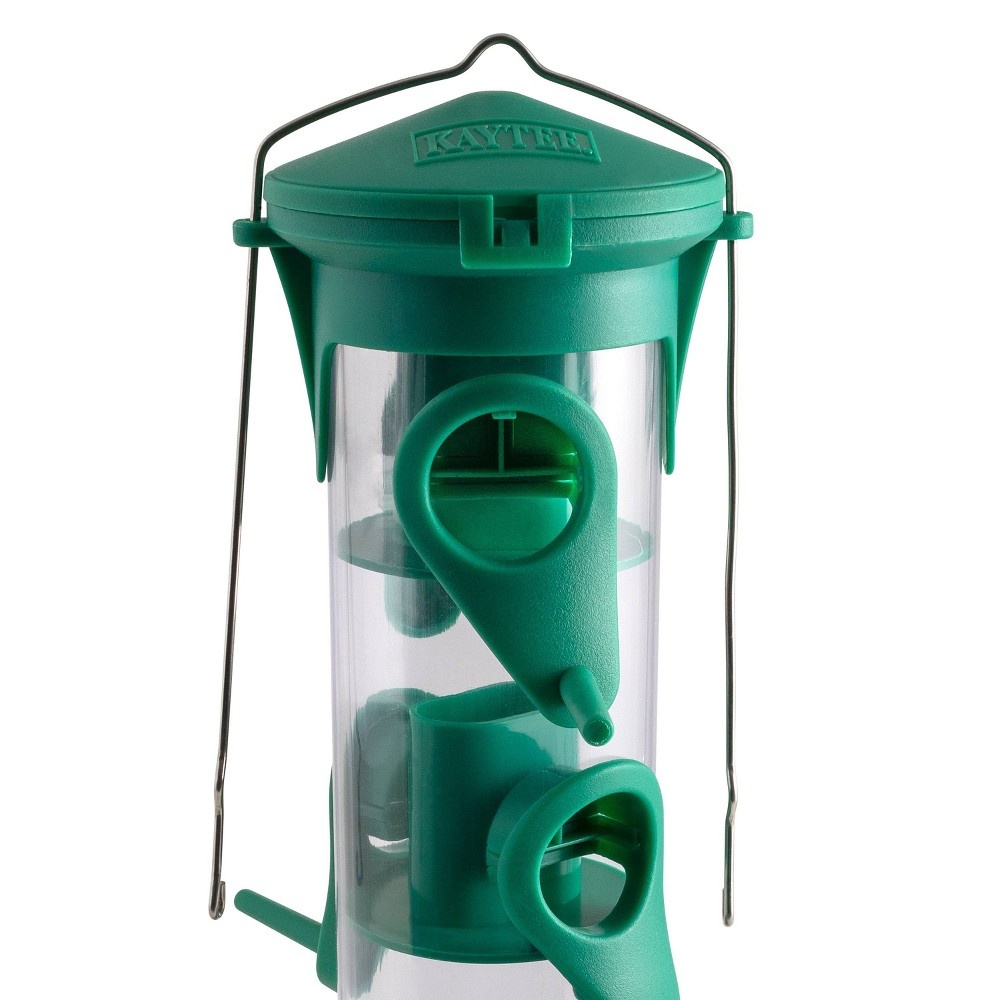 slide 2 of 4, Kaytee Tube Bird Feeder Green, 1 ct