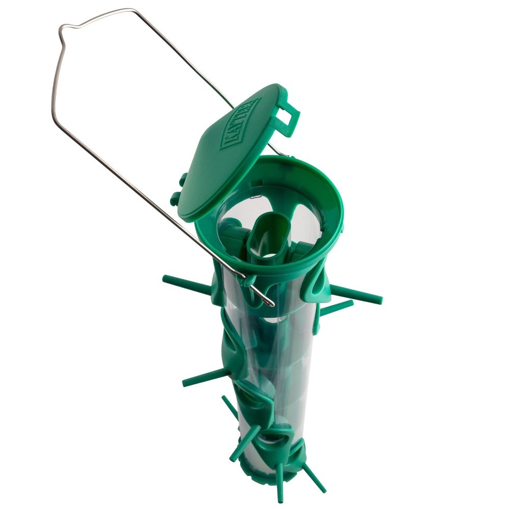 slide 4 of 4, Kaytee Tube Bird Feeder Green, 1 ct