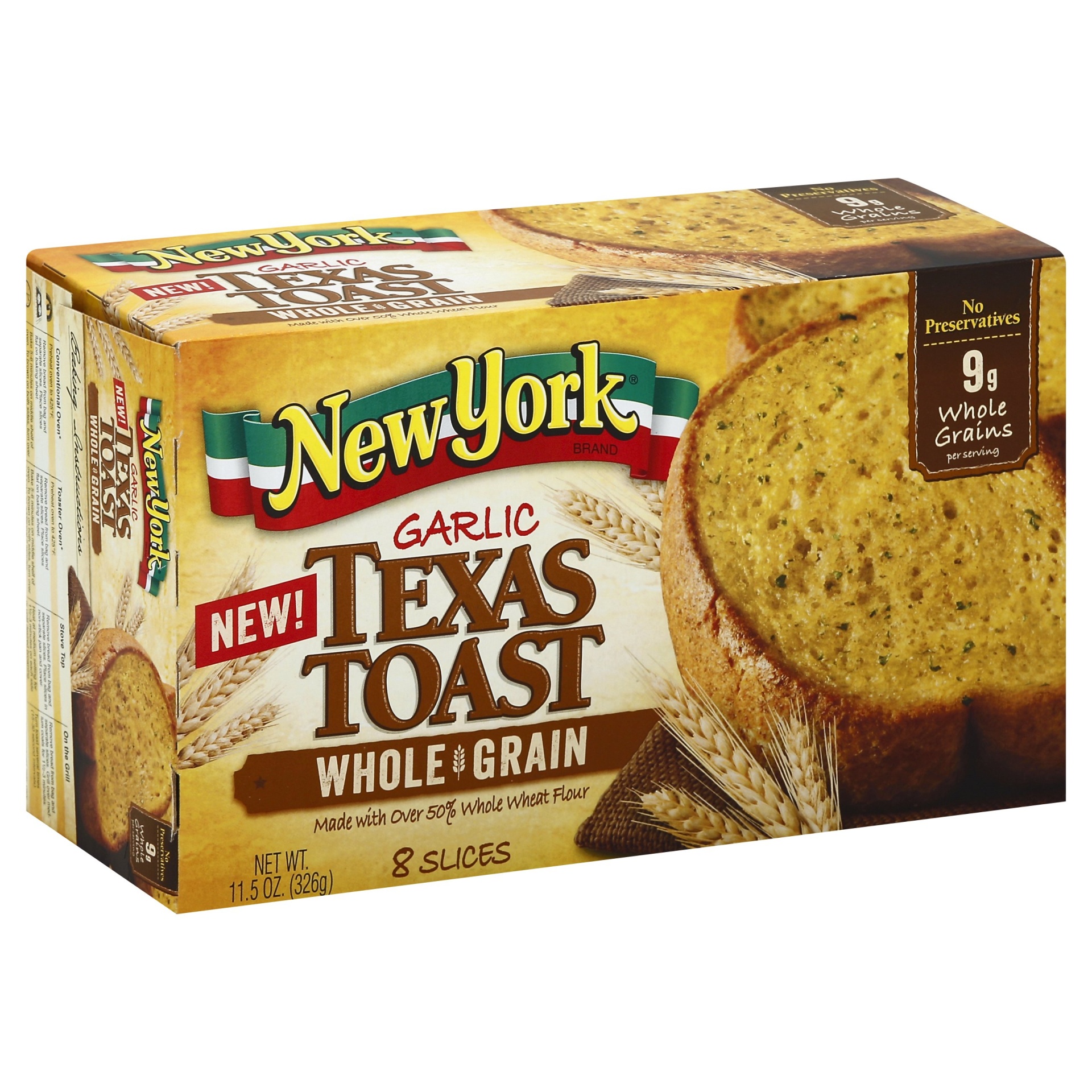 slide 1 of 1, New York Bakery The Original Texas Toast with Real Garlic & 9g Whole Grain, 11.5 oz