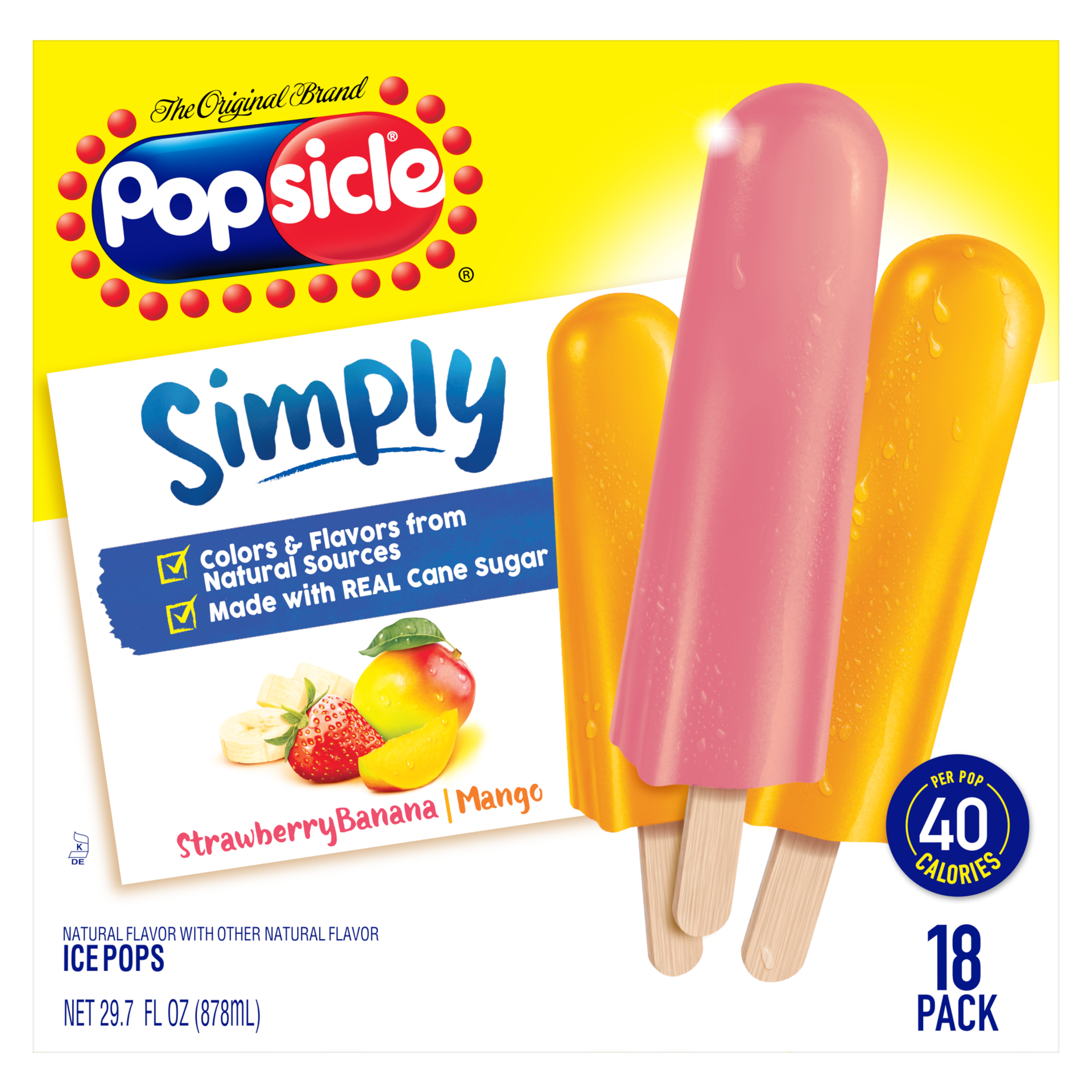 slide 3 of 4, Popsicle Ice Pops Strawberry Banana Mango, 18 ct, 18 ct