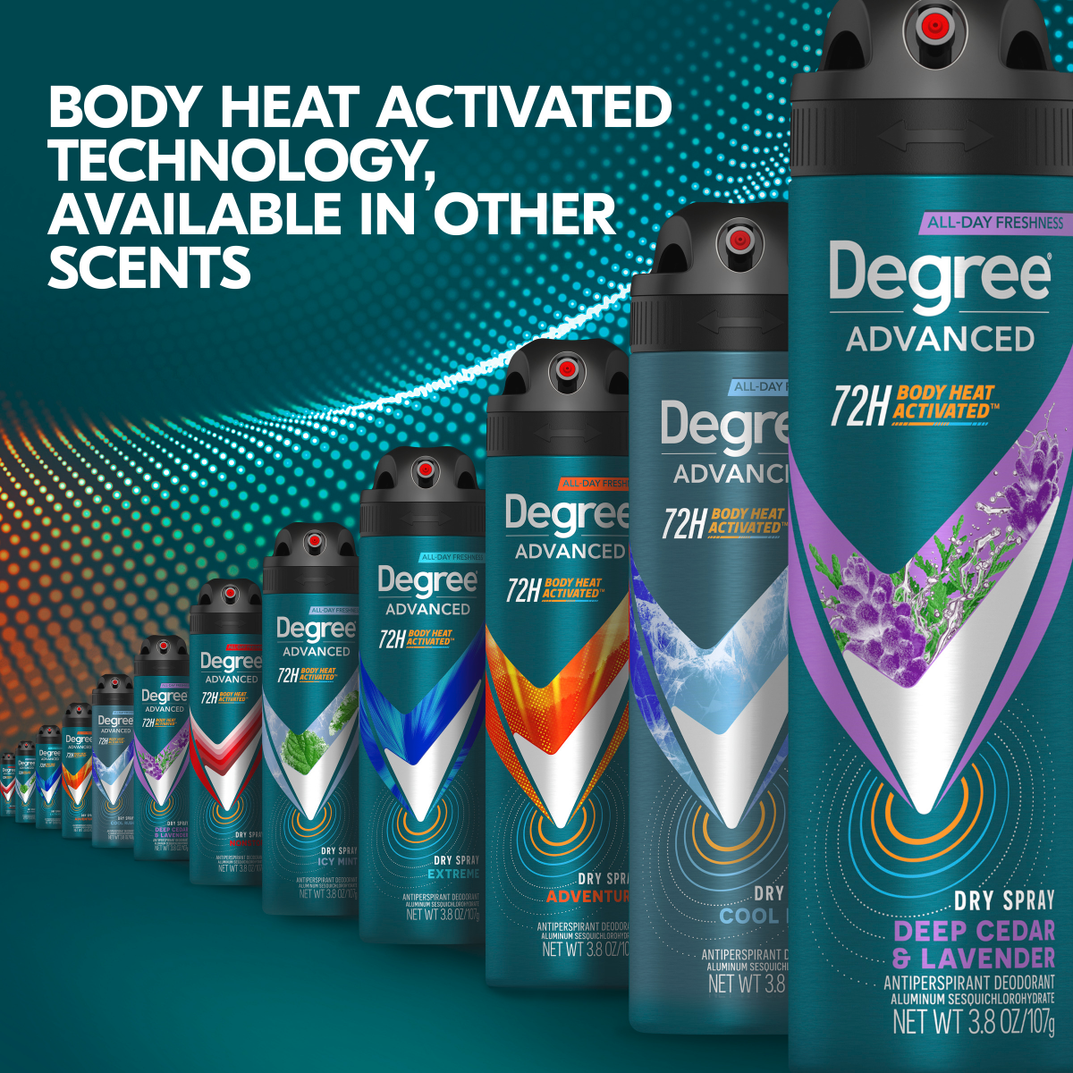 slide 4 of 29, Degree For Men Cedar Lavender Dry Spray 3.8 Ounces, 3.8 oz