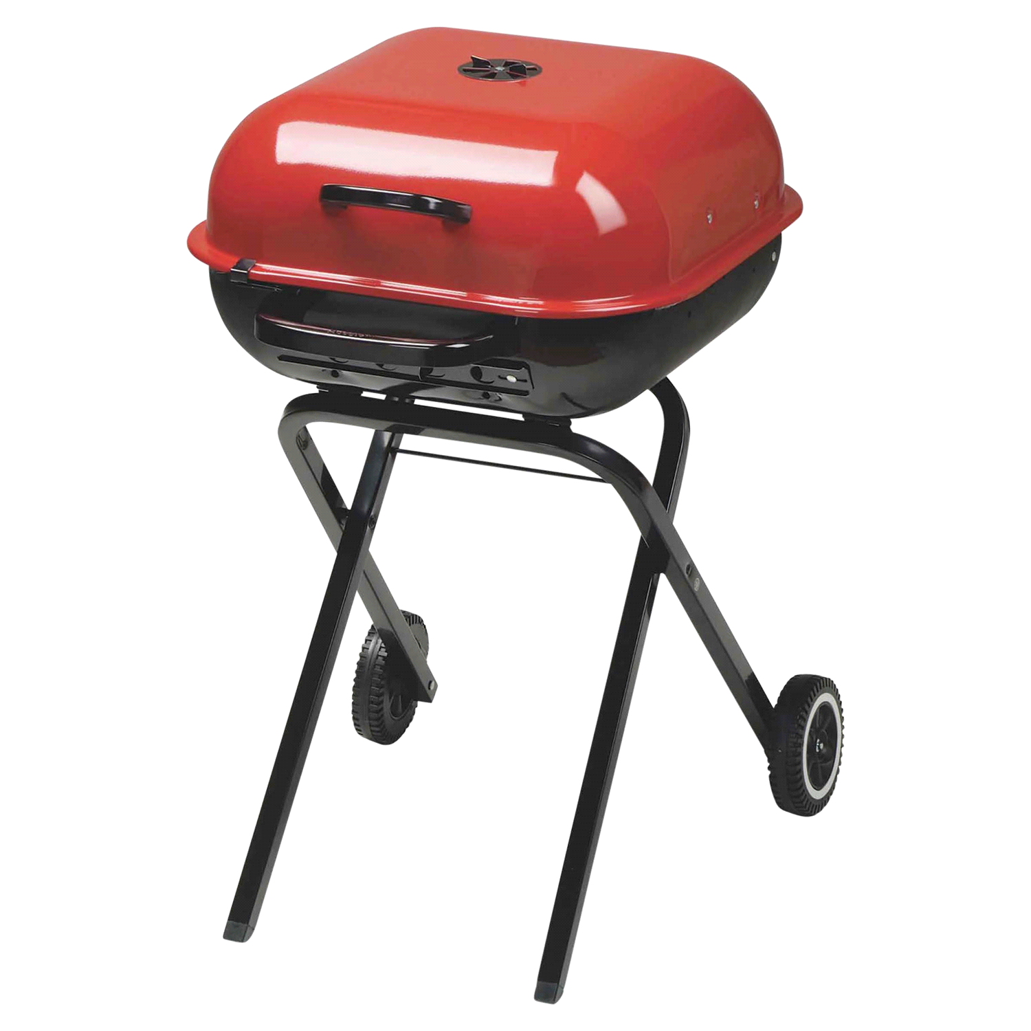 slide 1 of 3, Americana Walk-A-Bout Charcoal Grill - Red, 1 ct