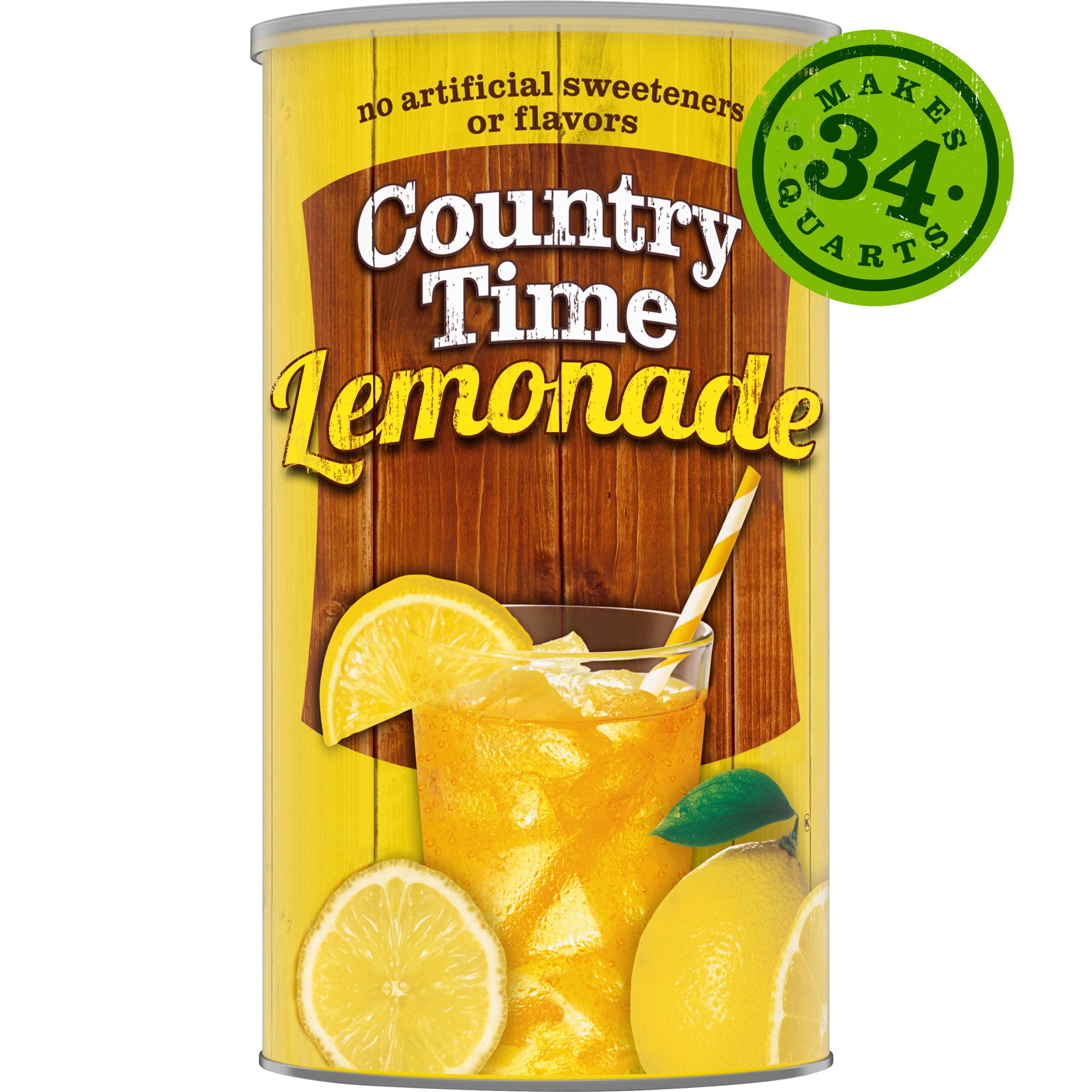 slide 1 of 5, Country Time Lemonade Naturally Flavored Powdered Drink Mix, 5.16 lb Canister, 82.5 oz