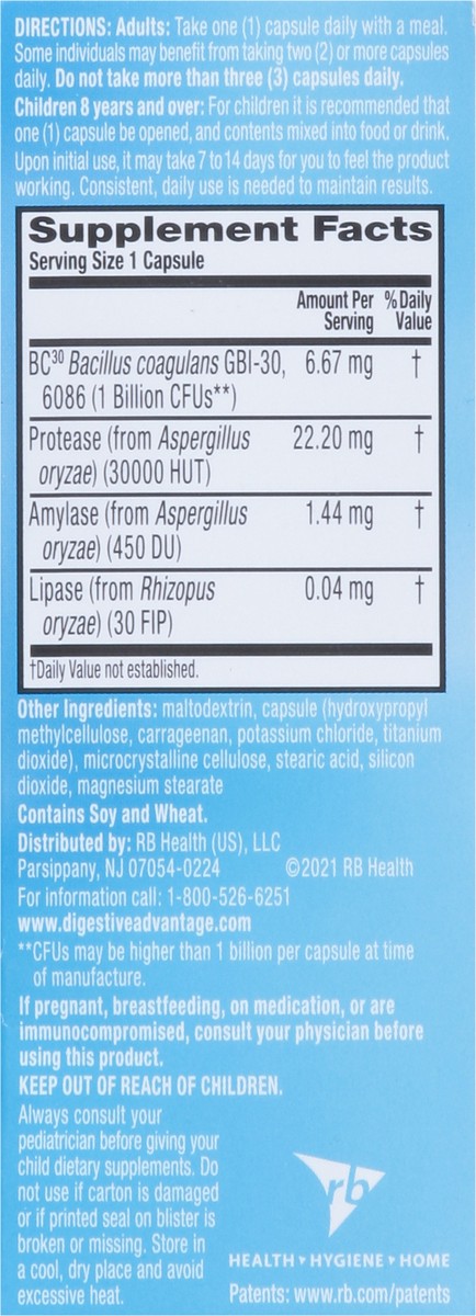 slide 6 of 9, Digestive Advantage Capsules Daily Probiotics + Intensive Bowel Support 32 Capsules, 32 ct