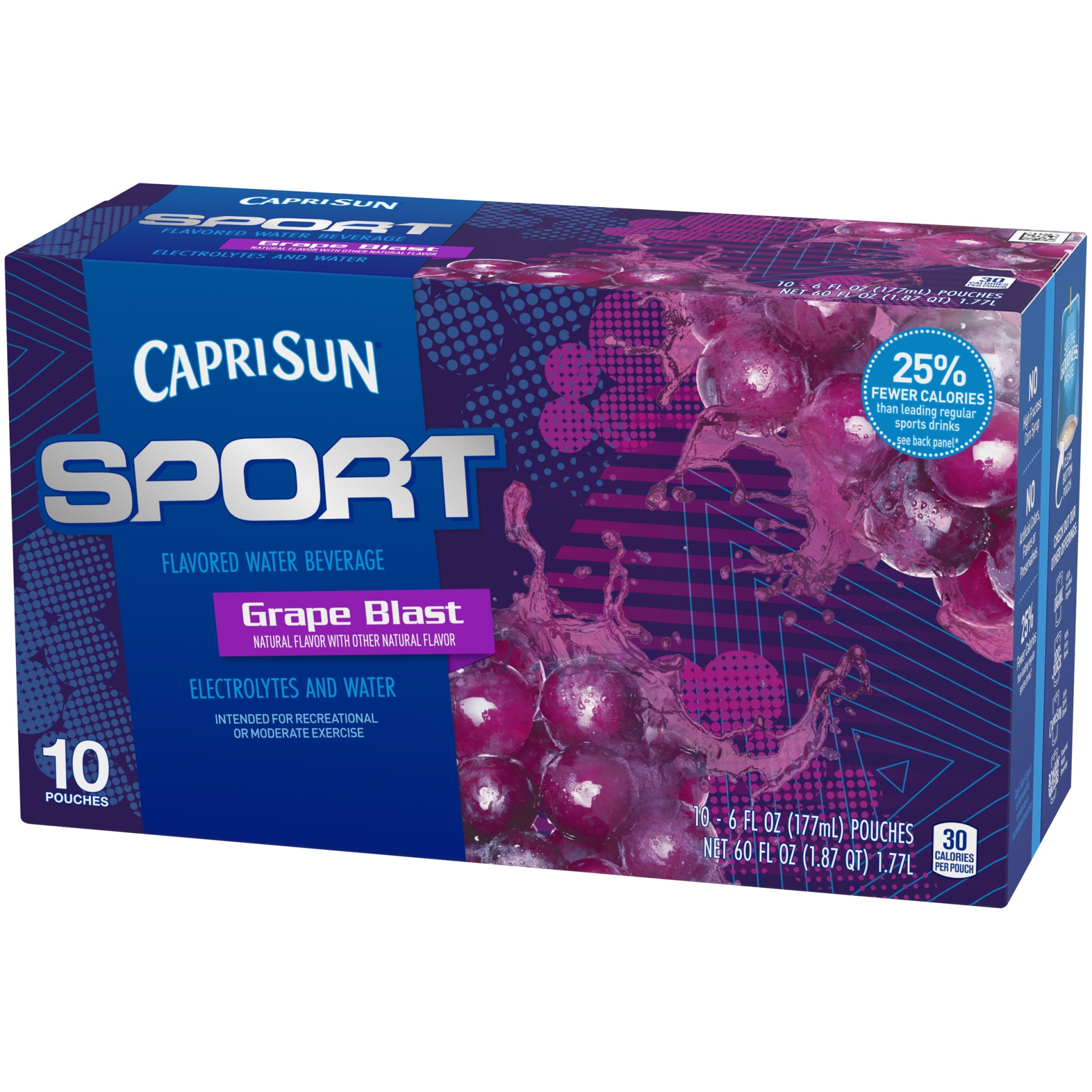 slide 7 of 10, Capri Sun Sport Grape Blast Flavored Water Beverage - Pouches - 10 ct; 6 fl oz, 10 ct; 6 fl oz