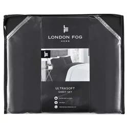 London Fog Solid Black Queen Sheet Set