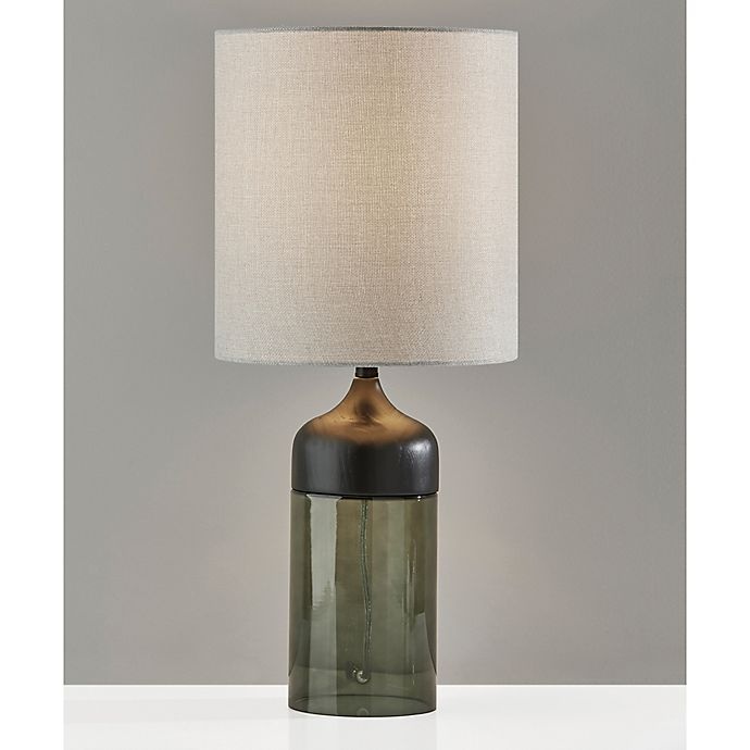 slide 2 of 2, Adesso Marina Glass Tall Table Lamp - Black, 1 ct