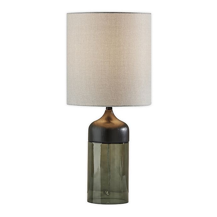slide 1 of 2, Adesso Marina Glass Tall Table Lamp - Black, 1 ct
